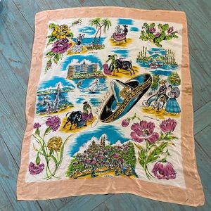 Vintage Mexico scarf approximately 27” x 31.5”